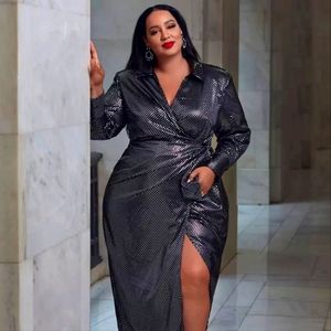 Sparkle Satin Wrap Dress